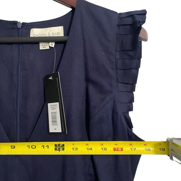 NWT Anthropologie Sachin Babi Rosa Dress Women’s 10 Cotton Maxi Blue Polka Dot - Picture 10 of 10